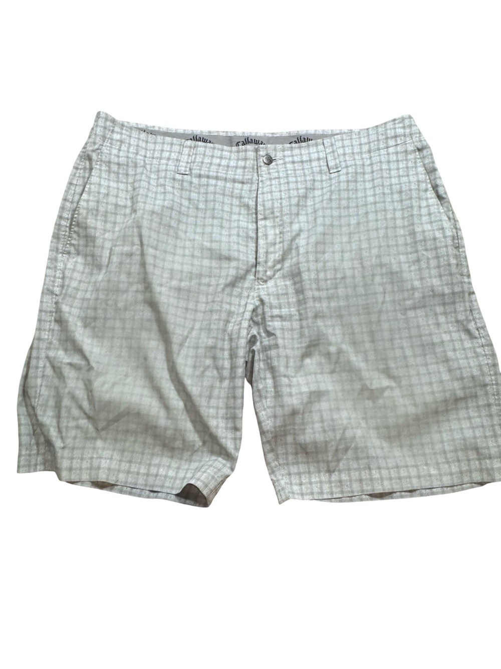 Callaway Men's Light Gray Plaid Performance Shorts